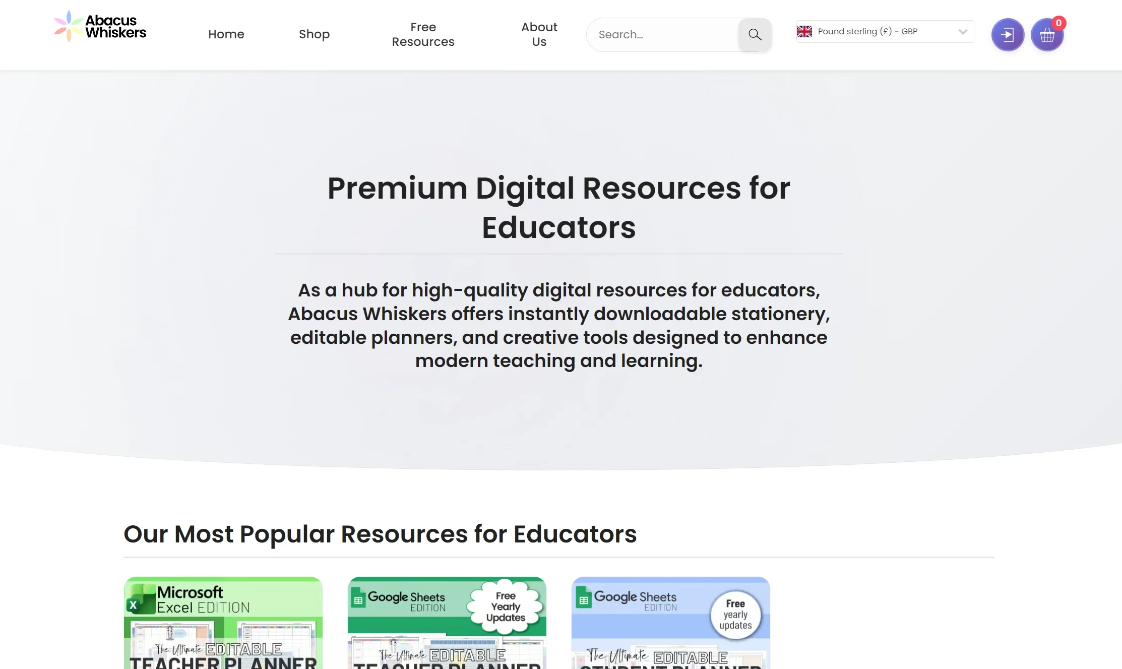 Abacus Whiskers website homepage