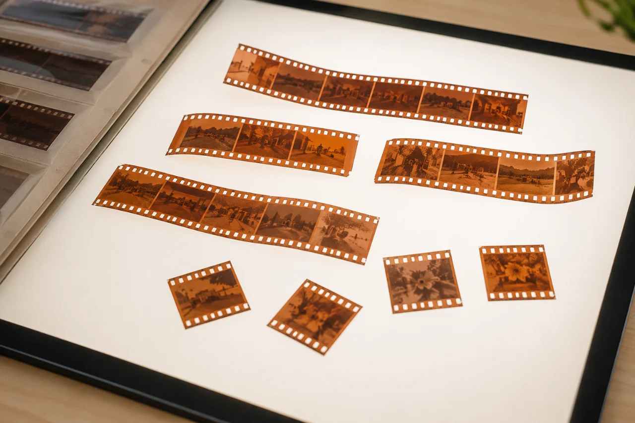 Individual 35mm negative frames
